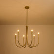 Load image into Gallery viewer, Brass Mid-Century Minimalist Tiered Candle Style Chandelier