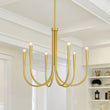 Load image into Gallery viewer, Brass Mid-Century Minimalist Tiered Candle Style Chandelier