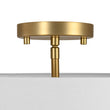 Load image into Gallery viewer, 4-Light White Linen Round Drum Brass Semi Flush Mount