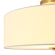 Load image into Gallery viewer, 4-Light White Linen Round Drum Brass Semi Flush Mount