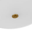 Load image into Gallery viewer, 4-Light White Linen Round Drum Brass Semi Flush Mount