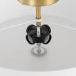 Load image into Gallery viewer, 4-Light White Linen Round Drum Brass Semi Flush Mount