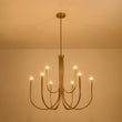 Load image into Gallery viewer, Brass Mid-Century Minimalist Tiered Candle Style Chandelier