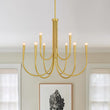 Load image into Gallery viewer, Brass Mid-Century Minimalist Tiered Candle Style Chandelier