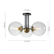 Load image into Gallery viewer, 3-Light Clear Glass Globe Bubble Ceiling Light