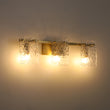 Load image into Gallery viewer, 3-Light Water Glass Square Panel Brass Vanity Wall Sconce