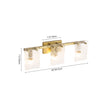 Load image into Gallery viewer, 3-Light Water Glass Square Panel Brass Vanity Wall Sconce