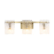 Load image into Gallery viewer, 3-Light Water Glass Square Panel Brass Vanity Wall Sconce