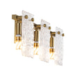 Load image into Gallery viewer, 3-Light Water Glass Square Panel Brass Vanity Wall Sconce