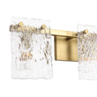 Load image into Gallery viewer, 3-Light Water Glass Square Panel Brass Vanity Wall Sconce