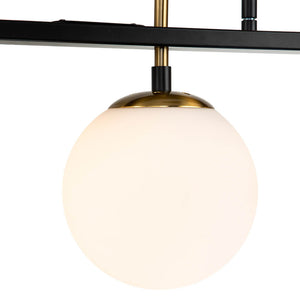 5-Light Glass Globe Island Linear Chandelier