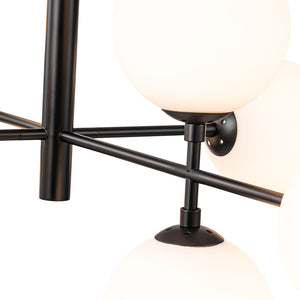 8-Light Linear Sputnik Frosted Glass Globe ChandelierĀ