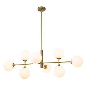8-Light Linear Sputnik Frosted Glass Globe ChandelierĀ