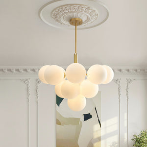 Milky Glass Cluster Bubble Chandelier