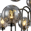 Load image into Gallery viewer, 9-Light Hammered Smoked Glass Bubble Black Sputnik Chandelier