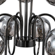 Load image into Gallery viewer, 9-Light Hammered Smoked Glass Bubble Black Sputnik Chandelier