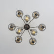 Load image into Gallery viewer, 9-Light Hammered Smoked Glass Bubble Black Sputnik Chandelier