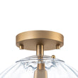 Load image into Gallery viewer, Art Deco 1-Light Blue Ribbed Glass Globe Semi Flush Mount
