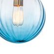 Load image into Gallery viewer, Art Deco 1-Light Blue Ribbed Glass Globe Semi Flush Mount