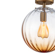 Load image into Gallery viewer, Art Deco 1-Light Blue Ribbed Glass Globe Semi Flush Mount