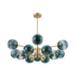 Load image into Gallery viewer, Glam Tiered Blue Glass Globe Bubble Sputnik Chandelier