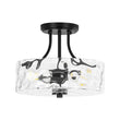 Load image into Gallery viewer, Round Drum Hammered Glass Semi Flush Mount