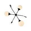 Load image into Gallery viewer, Wind-Vane Tiered 3-Light Opal Glass Globe Sputnik Chandelier