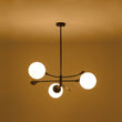 Load image into Gallery viewer, Wind-Vane Tiered 3-Light Opal Glass Globe Sputnik Chandelier