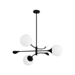 Load image into Gallery viewer, Wind-Vane Tiered 3-Light Opal Glass Globe Sputnik Chandelier