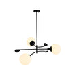 Load image into Gallery viewer, Wind-Vane Tiered 3-Light Opal Glass Globe Sputnik Chandelier