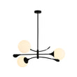 Load image into Gallery viewer, Wind-Vane Tiered 3-Light Opal Glass Globe Sputnik Chandelier