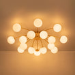 Load image into Gallery viewer, Bloom Dimmable Opal Glass Globe Bubble Semi Flush Chandelier