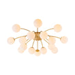 Load image into Gallery viewer, Bloom Dimmable Opal Glass Globe Bubble Semi Flush Chandelier