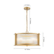 Load image into Gallery viewer, Brass 3-Light Ribbed Glass Drum Lantern Pendant Light