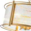 Load image into Gallery viewer, Brass 3-Light Ribbed Glass Drum Lantern Pendant Light