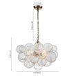 Load image into Gallery viewer, Brass Cluster Ribbed Glass Globe Bubble Chandelier