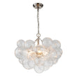 Load image into Gallery viewer, Brass Cluster Ribbed Glass Globe Bubble Chandelier