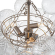 Load image into Gallery viewer, Brass Cluster Ribbed Glass Globe Bubble Chandelier