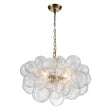 Load image into Gallery viewer, Brass Cluster Ribbed Glass Globe Bubble Chandelier