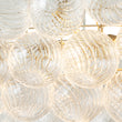 Load image into Gallery viewer, Brass Cluster Ribbed Glass Globe Bubble Linear Chandelier
