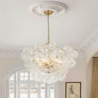 Load image into Gallery viewer, Brass Cluster Sculpture Texture Glass Globe Bubble Chandelier