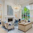 Load image into Gallery viewer, Brass Cluster Sculpture Texture Glass Globe Bubble Chandelier