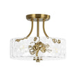 Load image into Gallery viewer, Round Drum Hammered Glass Semi Flush Mount