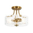 Load image into Gallery viewer, Round Drum Hammered Glass Semi Flush Mount