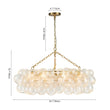 Load image into Gallery viewer, Brass Halo Ribbed Glass Globe Bubble Ring Chandelier