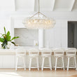 Load image into Gallery viewer, Brass Halo Ribbed Glass Globe Bubble Ring Chandelier