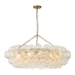 Load image into Gallery viewer, Brass Halo Ribbed Glass Globe Bubble Ring Chandelier