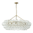Load image into Gallery viewer, Brass Halo Ribbed Glass Globe Bubble Ring Chandelier