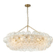 Load image into Gallery viewer, Brass Halo Ribbed Glass Globe Bubble Ring Chandelier