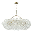 Load image into Gallery viewer, Brass Halo Ribbed Glass Globe Bubble Ring Chandelier
